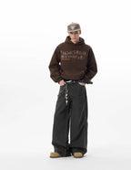 JHYQ Vintage Letter Print Rivet Hoodie