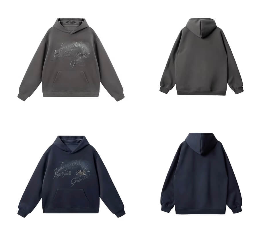 JHYQ Vintage Gradient Lettering Print Hoodie