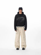 JHYQ Vintage Gradient Lettering Print Hoodie