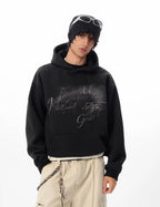 JHYQ Vintage Gradient Lettering Print Hoodie