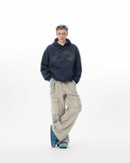 JHYQ Vintage Gradient Lettering Print Hoodie