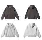 JHYQ Vertical Code Print Double Zipper Hoodie