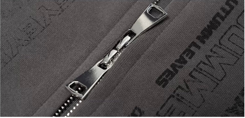 JHYQ Vertical Code Print Double Zipper Hoodie