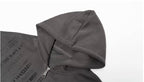 JHYQ Vertical Code Print Double Zipper Hoodie