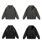 JHYQ Punk Style Studded Double Zipper Hoodie