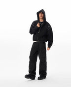 JHYQ Punk Style Studded Double Zipper Hoodie
