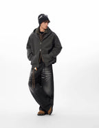 JHYQ Punk Style Studded Double Zipper Hoodie