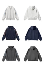 JHYQ Studded Calligraphy Print Double Zipper Hoodie