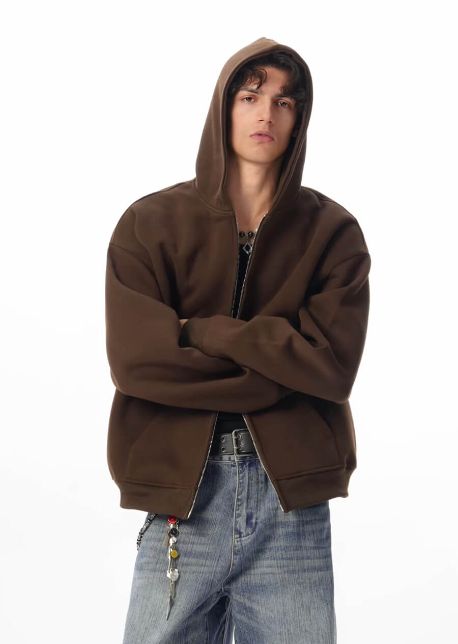 JHYQ Heavyweight Essential Double Zipper Hoodie