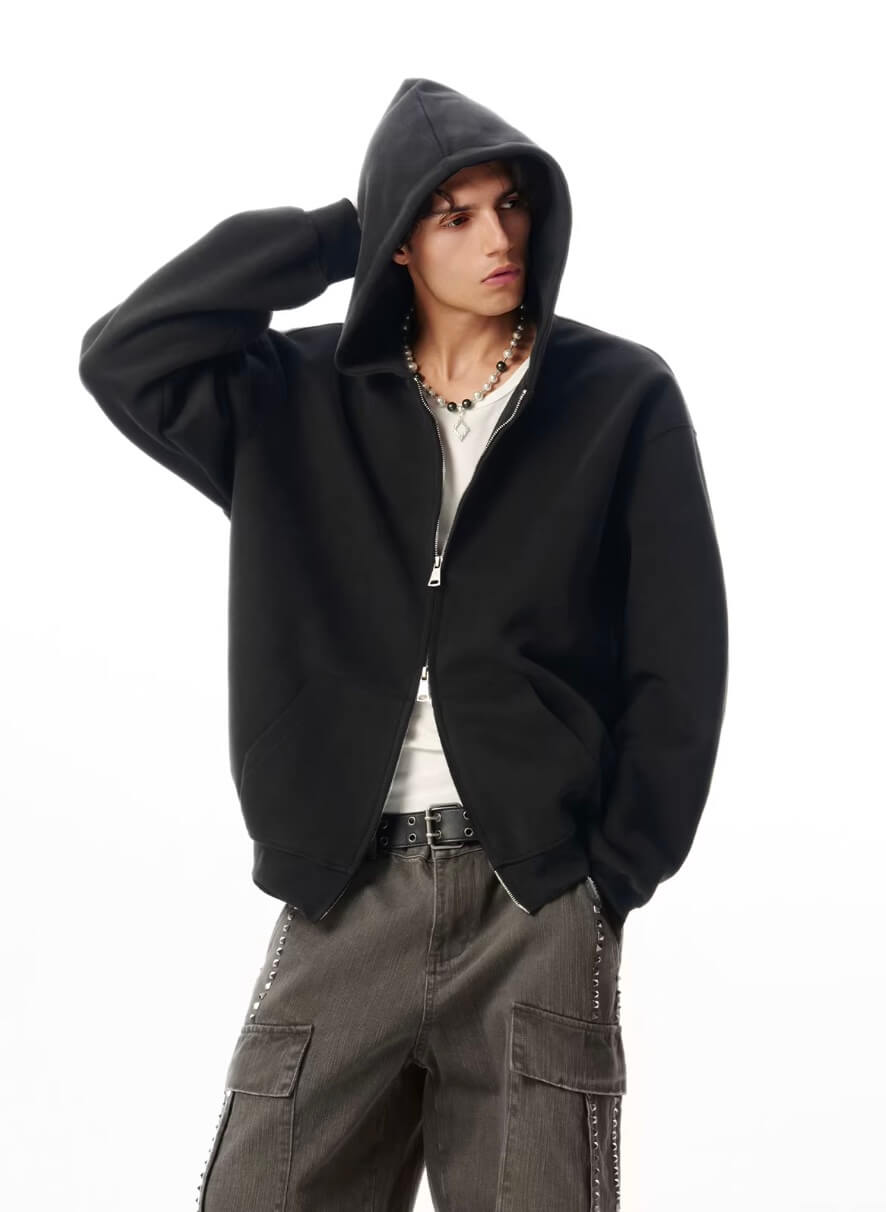 JHYQ Heavyweight Essential Double Zipper Hoodie