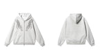 JHYQ Rhinestone Thorn Print Double Zipper Hoodie