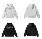 JHYQ Vintage Curved Lettering Print Hoodie