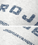 JHYQ Vintage Curved Lettering Print Hoodie