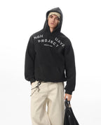 JHYQ Vintage Curved Lettering Print Hoodie