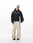 JHYQ Vintage Curved Lettering Print Hoodie