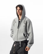 JHYQ Horse Print Cropped Zip Up Hoodie