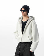 JHYQ Leopard Print Lined Cropped Hoodie