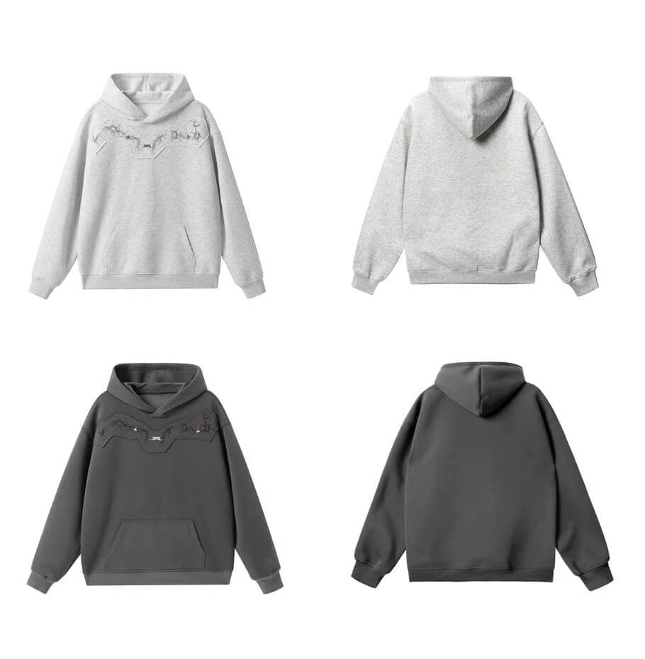 JHYQ Thorn Print 3D Patch Hoodie