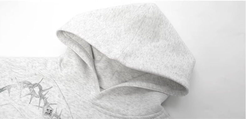 JHYQ Thorn Print 3D Patch Hoodie