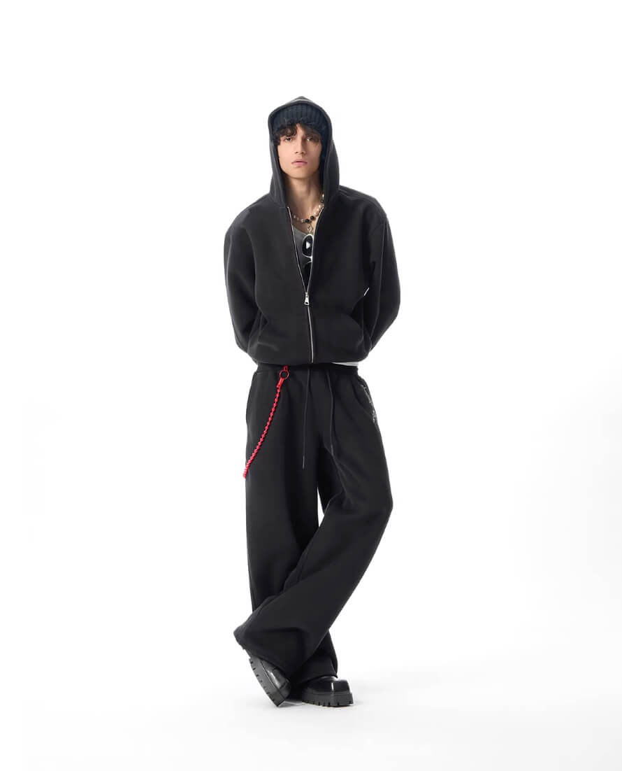 JHYQ Heavyweight Essential Cropped Zip Up Hoodie