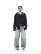 JHYQ Heavyweight Essential Cropped Zip Up Hoodie