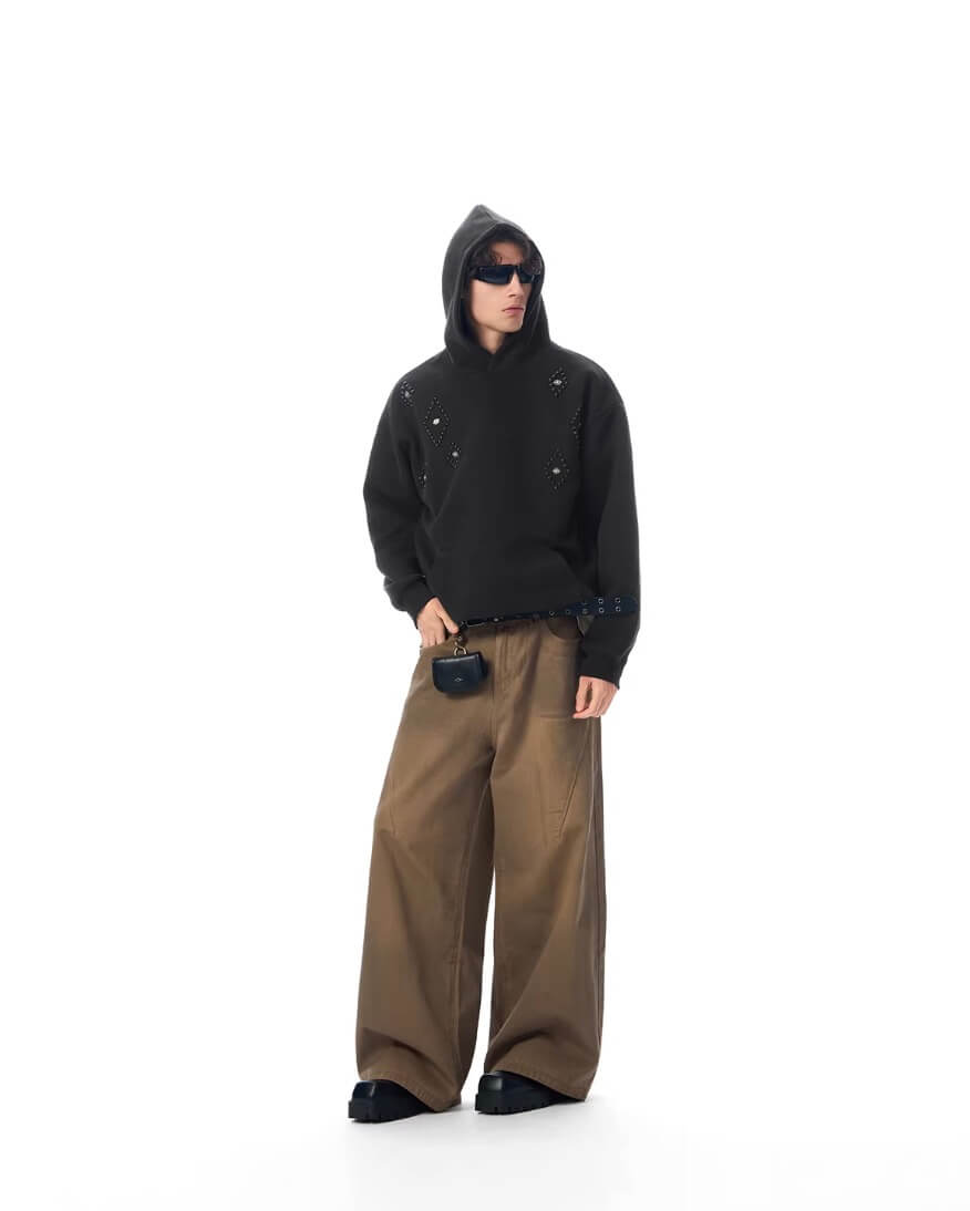 JHYQ Diamond Studded Eye Rivet Hoodie