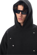 JHYQ Diamond Studded Eye Rivet Hoodie