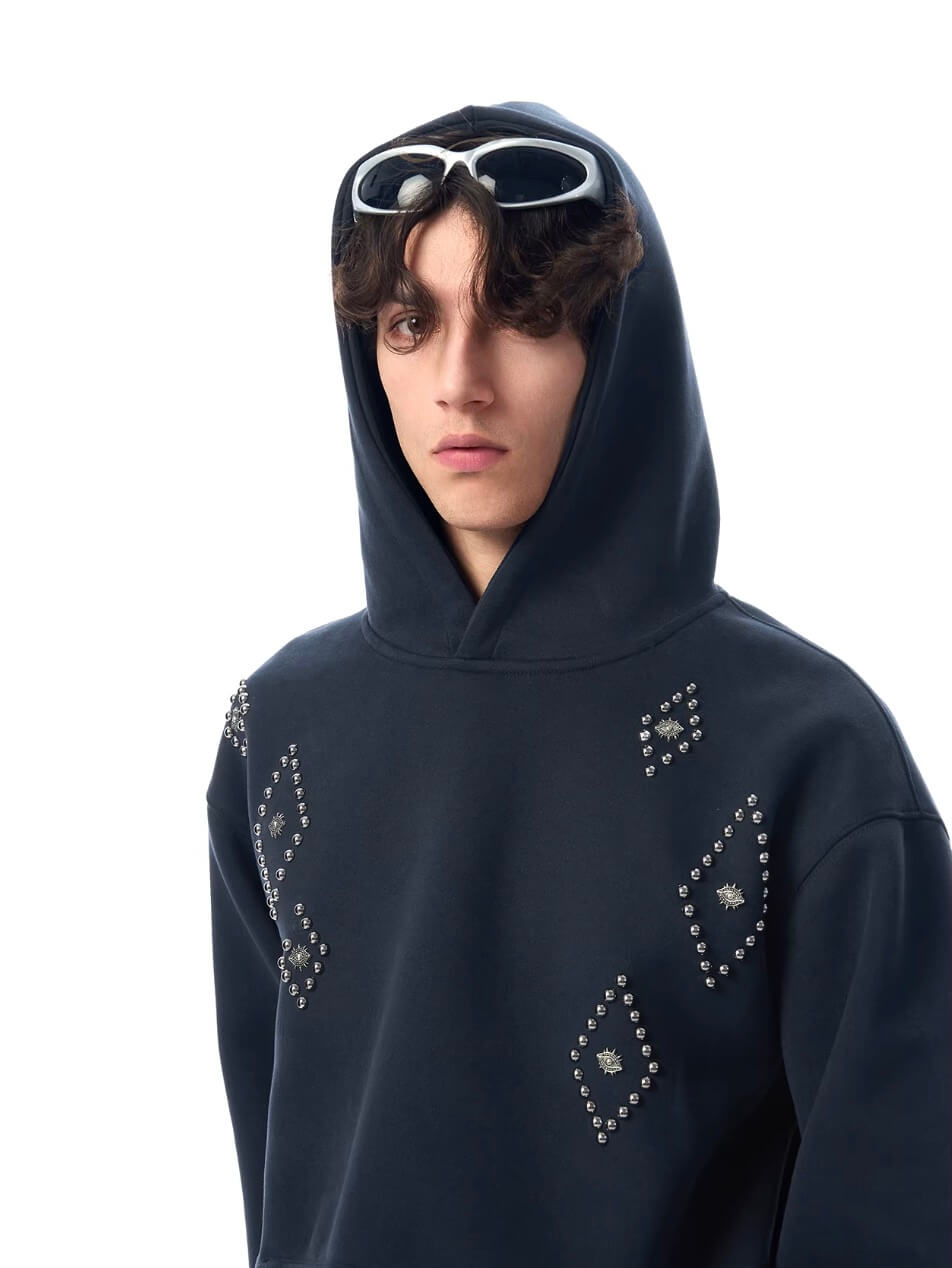 JHYQ Diamond Studded Eye Rivet Hoodie