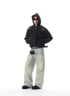 JHYQ Vine Horse Cropped Zip Up Hoodie