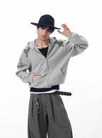 JHYQ Vine Horse Cropped Zip Up Hoodie
