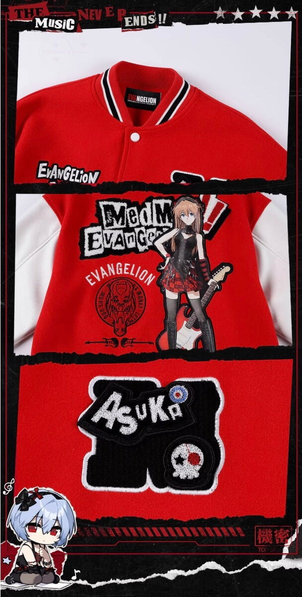 MEDM x EVA NEVER END Character Patch Detachable Velcro Patch Varsity Jacket