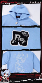 MEDM x EVA NEVER END Character Print Detachable Velcro Patch Zip Up Hoodie