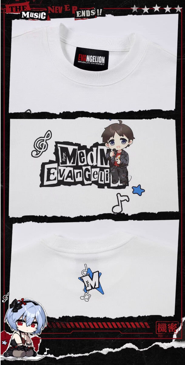 MEDM x EVA NEVER END Cute Character Music Note Graphic Tee