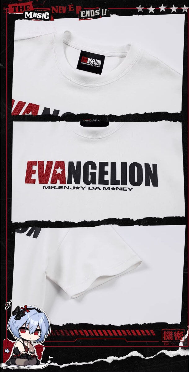 MEDM x EVA NEVER END Mixed Embroidery Print Logo Tee