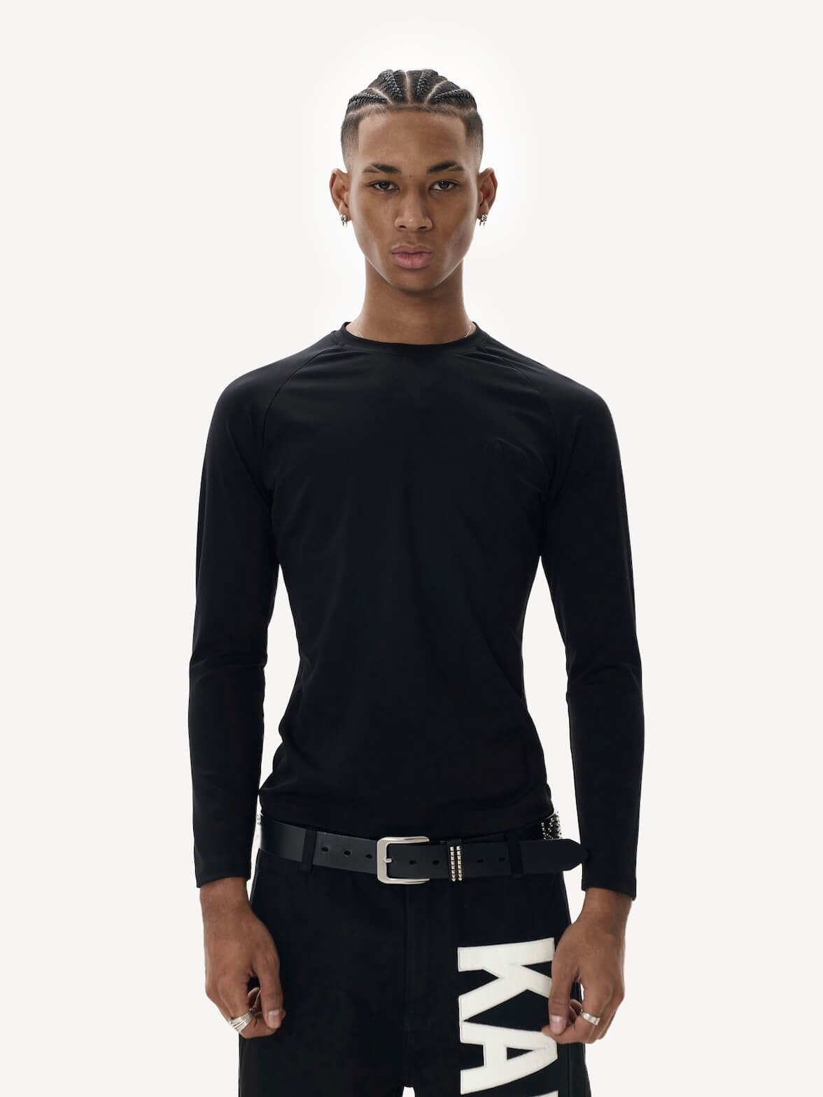 KARMANISTIC Quick Dry Stretch Fit Logo Embroidered Workout Long Sleeve Tee
