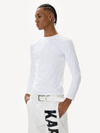 KARMANISTIC Quick Dry Stretch Fit Logo Embroidered Workout Long Sleeve Tee