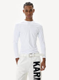 KARMANISTIC Quick Dry Stretch Fit Logo Embroidered Workout Long Sleeve Tee