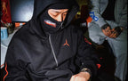 TGFCLUB Flame Pattern Masked Zip Up Hoodie