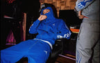 TGFCLUB Flame Pattern Masked Zip Up Hoodie
