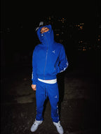 TGFCLUB Flame Pattern Masked Zip Up Hoodie