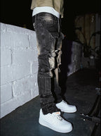 TGFCLUB Multi Pocket Washed Skinny Jeans