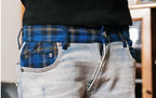 TGFCLUB Plaid Patchwork Waistband Skinny Jeans