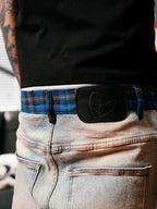 TGFCLUB Plaid Patchwork Waistband Skinny Jeans