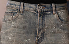 TGFCLUB All Over Rhinestone Skinny Jeans