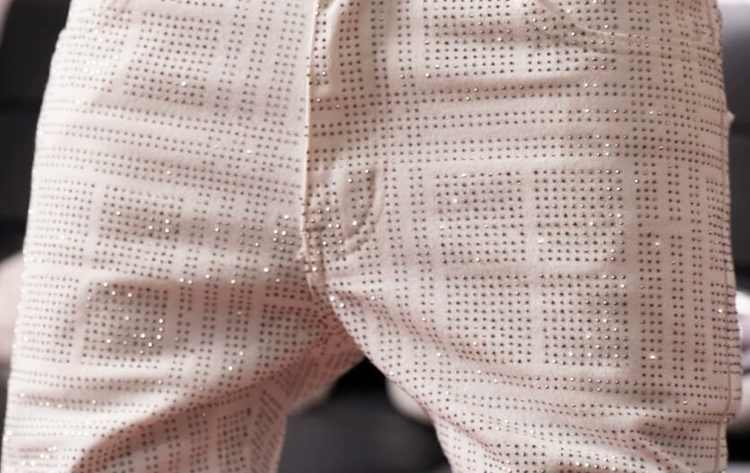 TGFCLUB All Over Rhinestone Skinny Jeans