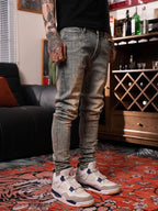 TGFCLUB All Over Rhinestone Skinny Jeans