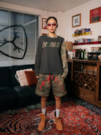 TGFCLUB Color Block Camo Slim Fit Long Sleeve Tee