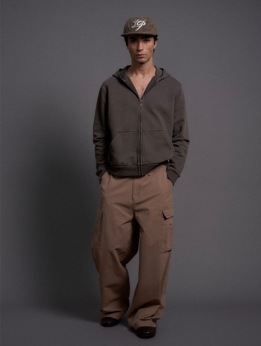 LIBERAFIT Vintage Dyed Zip Up Hoodie