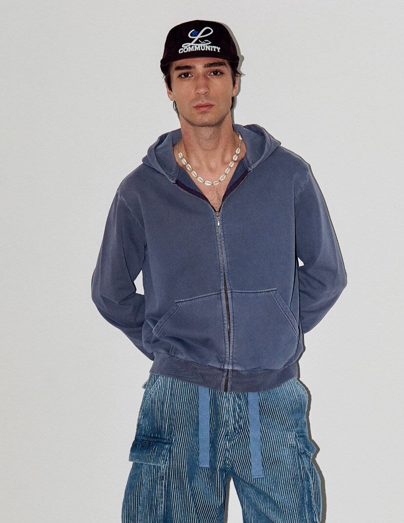 LIBERAFIT Vintage Dyed Zip Up Hoodie