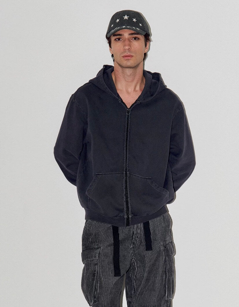 LIBERAFIT Vintage Dyed Zip Up Hoodie